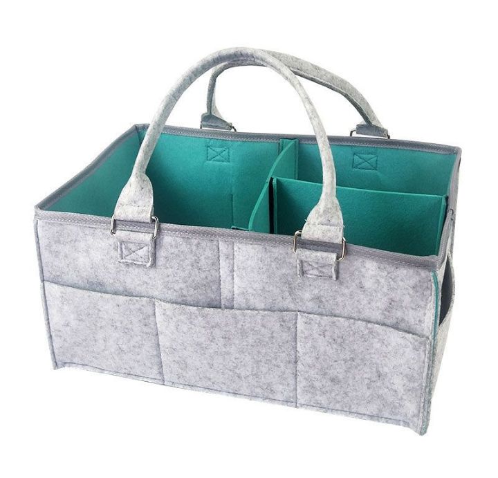 baby diaper caddy bag - grey