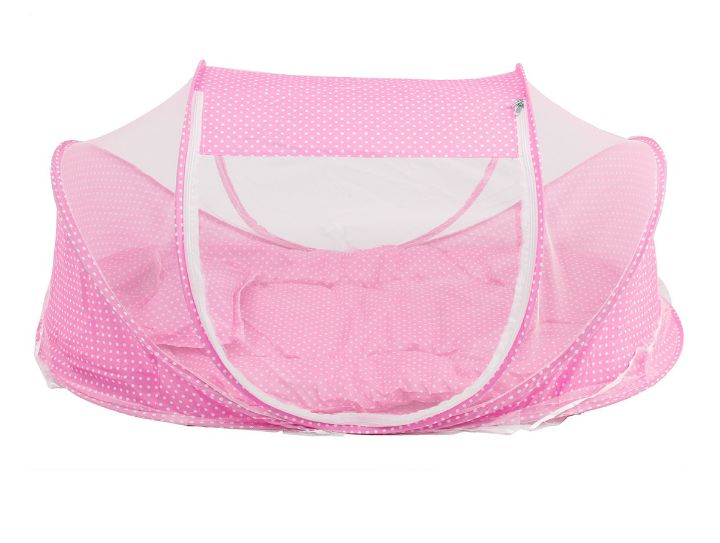 happy baby foldable infant mosquito net , tent - crib - pink
