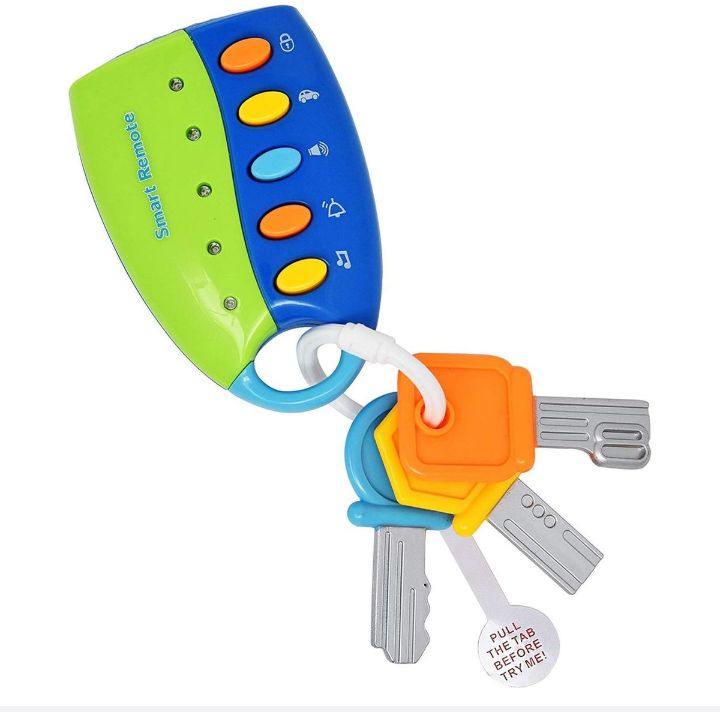 musical smart remote key toy for baby - blue