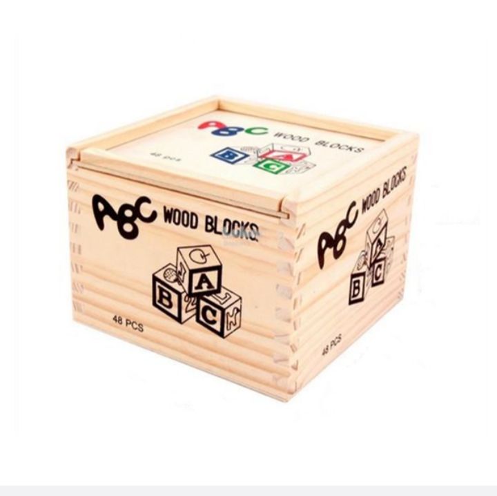 48 piece education wooden ABC blocks