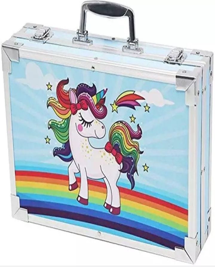 unicorn 145 piece art set with aluminium case - blue