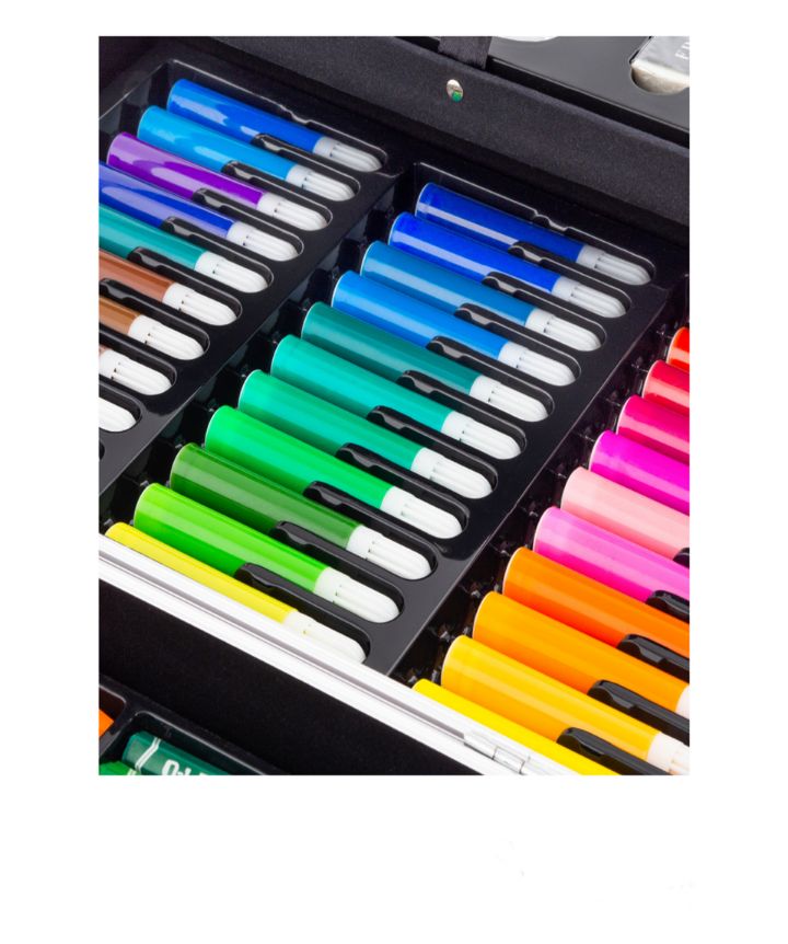 145 piece unicorn art set with aluminium box for kids - pink