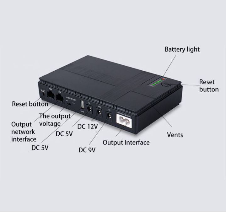 10400 mah black mini portable dc ups - dc 1018p