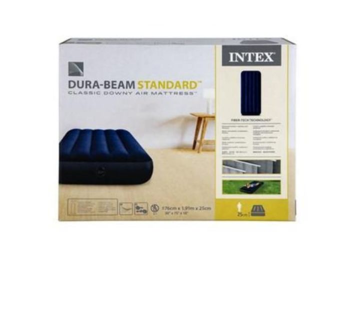 intex junior twin - dura beam downy airbed ( single ) with electric air pump