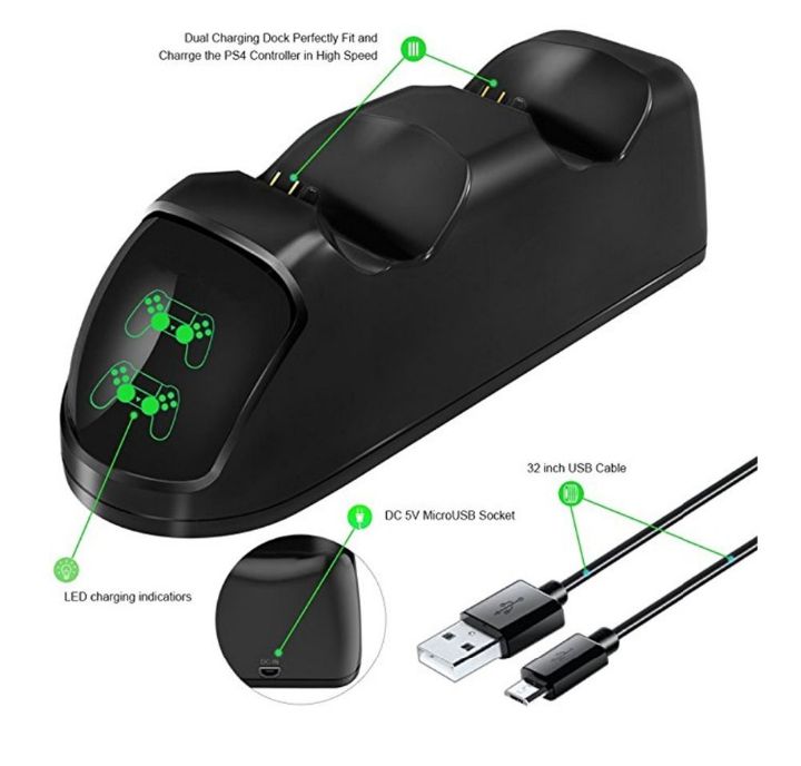 dobedual charging dock for ps4 wireless controller