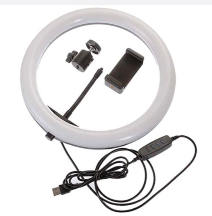 26 cm ring light with phone clip