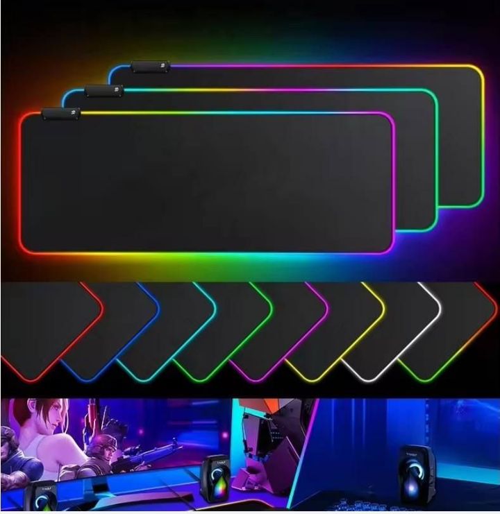 gms - wt- 5 gaming mouse pad anti slip illuminated led rgb gaming mouse pad
