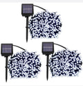 string lights fairy lights outdoor solar 100 led bulbs christmas lights x 3 - cool white