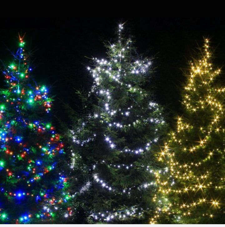 string lights fairy lights outdoor solar 100 led bulbs christmas lights x 3 - cool white