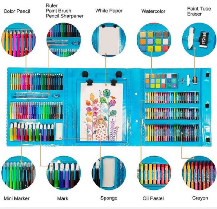 208 piece super mega art set - blue