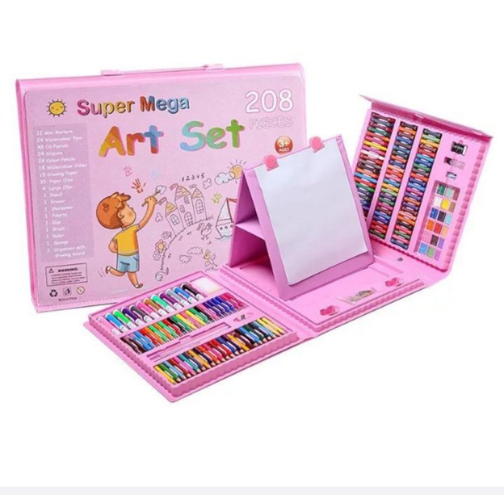 208 piece super mega art set - pink