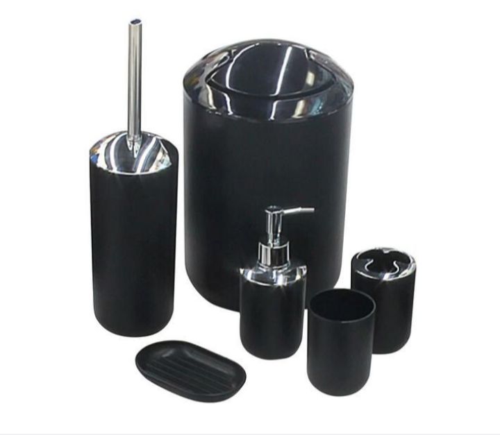 6 piece fashion boutique bath series - black
