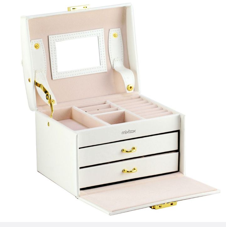 mix box multi functional three layer jewelry storage organizer lockable box