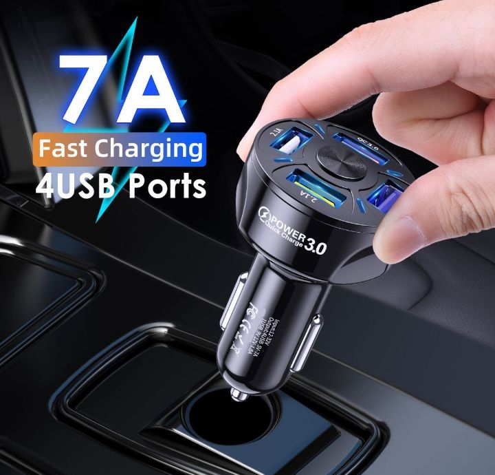 fast charging 4 port usb car charger