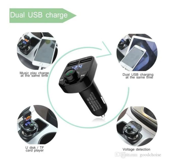 fm x 8 bluetooth transmitter aux modulator ,hands free car kit , car audio