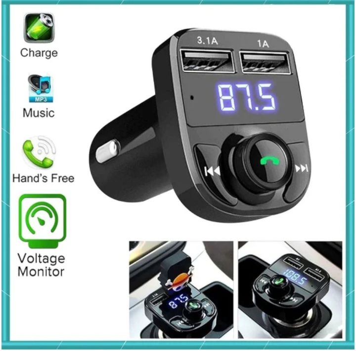 fm x 8 bluetooth transmitter aux modulator ,hands free car kit , car audio