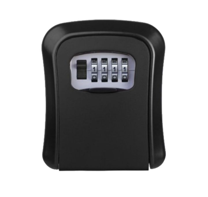4 digit combination wall mounted safe box for keys - black