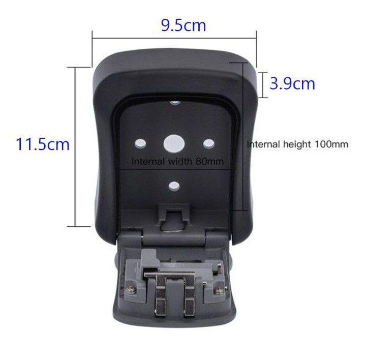 4 digit combination wall mounted safe box for keys - black