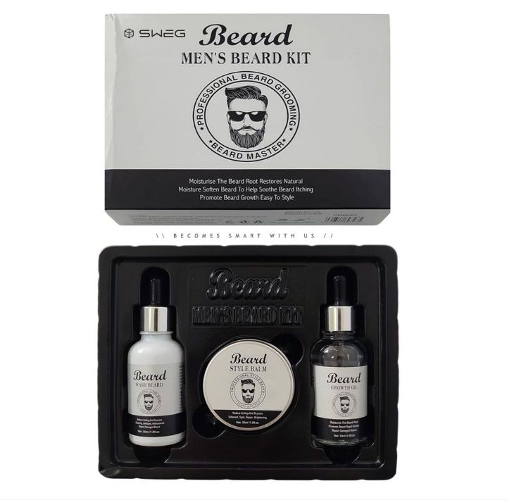 3 piece mens beard grooming set
