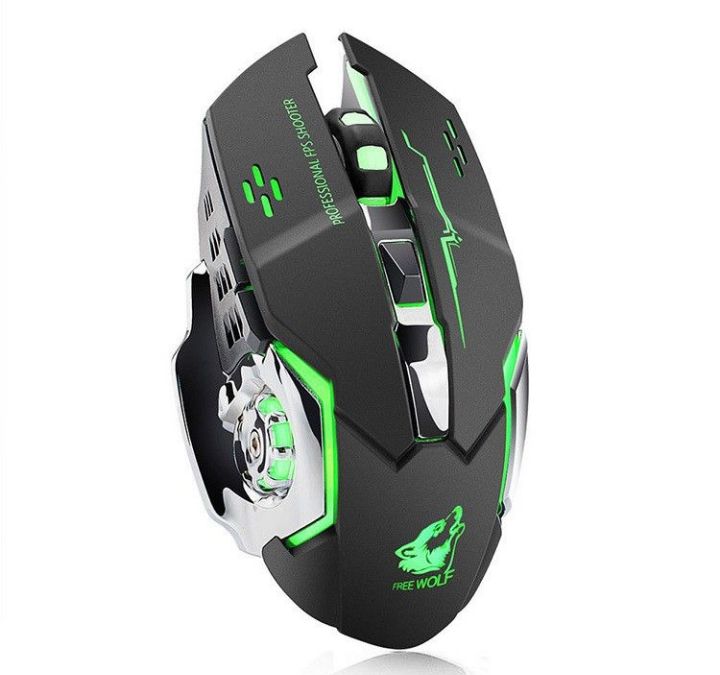 x 8 ergonomic wireless 2.4  , 2400 DPI gaming mouse silent - black