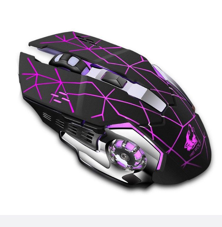 X 8 ERGONOMIC WIRELESS 2.4 G . 2400 DPI GAMING MOUSE SILENT - STAR BLACK