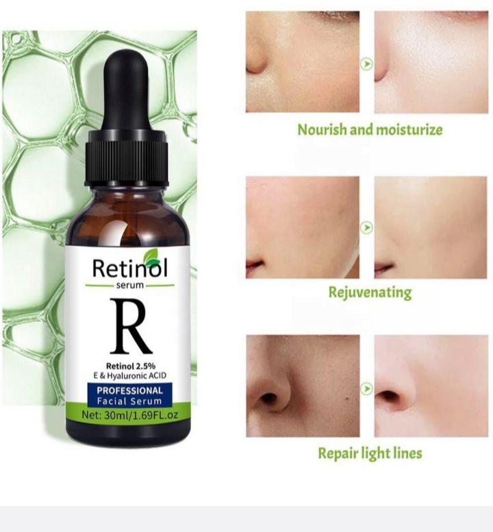 face serum set ; vitamin c , retinol & hyaluronic acid with derm roller