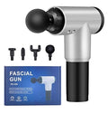 deep tissue massage gun with 4 changeable heads / black & silver